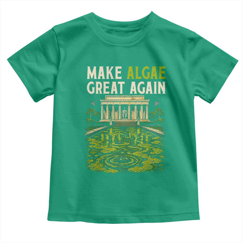 Make Algae Great Again Lincoln Memorial Reflecting Pool Graphic Toddler T Shirt Funny Washington DC Viral Swamp Meme