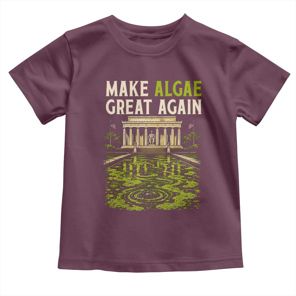 Make Algae Great Again Lincoln Memorial Reflecting Pool Graphic Toddler T Shirt Funny Washington DC Viral Swamp Meme