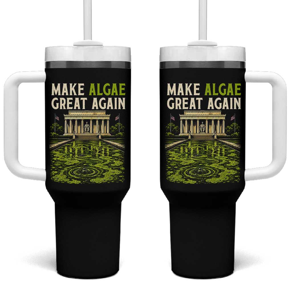 Make Algae Great Again Lincoln Memorial Reflecting Pool Graphic Tumbler With Handle Funny Washington DC Viral Swamp Meme