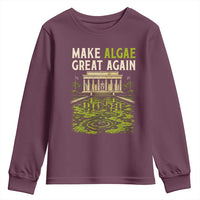 Make Algae Great Again Lincoln Memorial Reflecting Pool Graphic Youth Sweatshirt Funny Washington DC Viral Swamp Meme