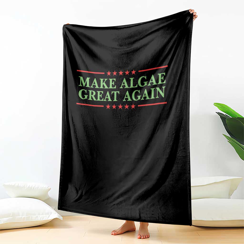 Make Algae Great Again Retro Throw Blanket Funny Lincoln Memorial Reflecting Pool Parody Meme