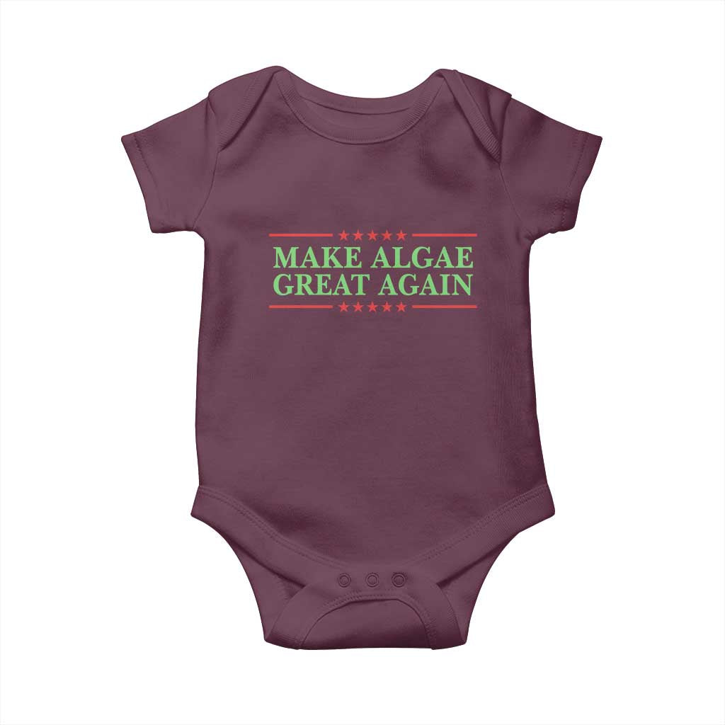 Make Algae Great Again Retro Baby Onesie Funny Lincoln Memorial Reflecting Pool Parody Meme