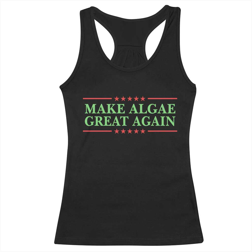 Make Algae Great Again Retro Racerback Tank Top Funny Lincoln Memorial Reflecting Pool Parody Meme