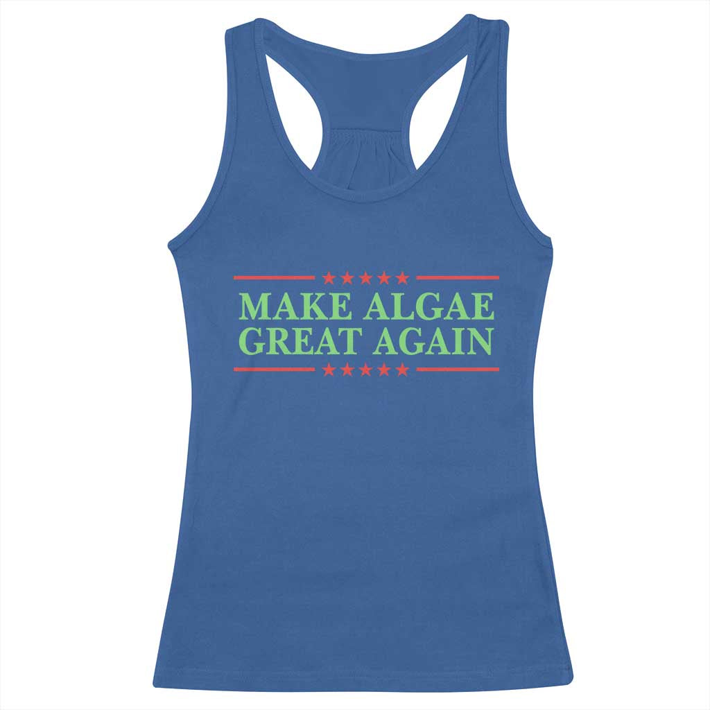 Make Algae Great Again Retro Racerback Tank Top Funny Lincoln Memorial Reflecting Pool Parody Meme