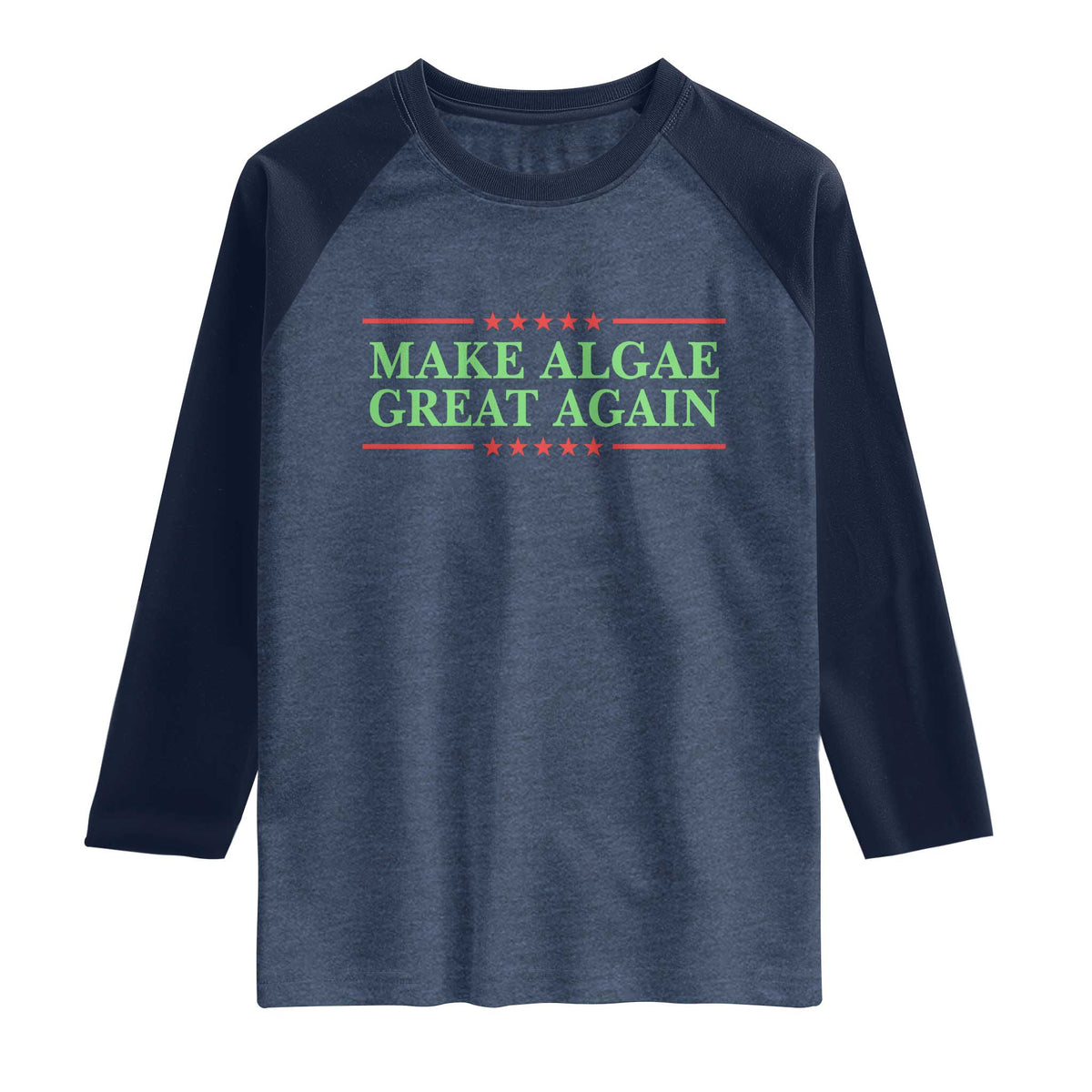 Make Algae Great Again Retro Raglan Shirt Funny Lincoln Memorial Reflecting Pool Parody Meme