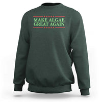 Make Algae Great Again Retro Sweatshirt Funny Lincoln Memorial Reflecting Pool Parody Meme