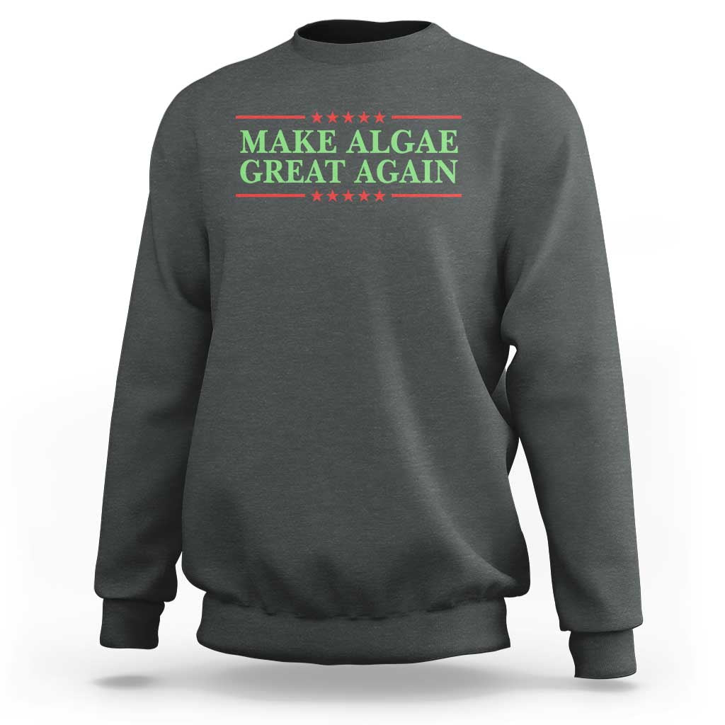 Make Algae Great Again Retro Sweatshirt Funny Lincoln Memorial Reflecting Pool Parody Meme