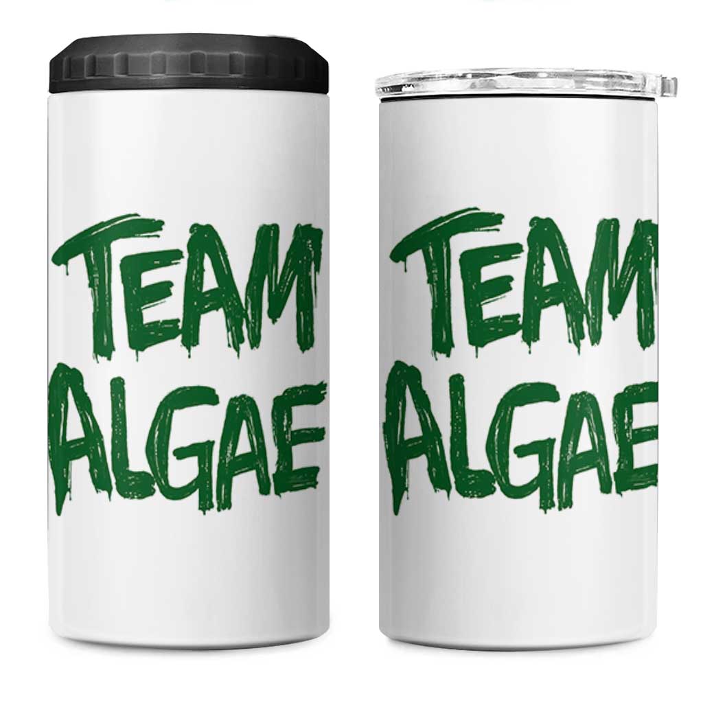 Team Algae Slime Dripping Style Graphic 4 in 1 Can Cooler Tumbler Viral Lincoln Memorial Reflecting Pool Swamp Meme