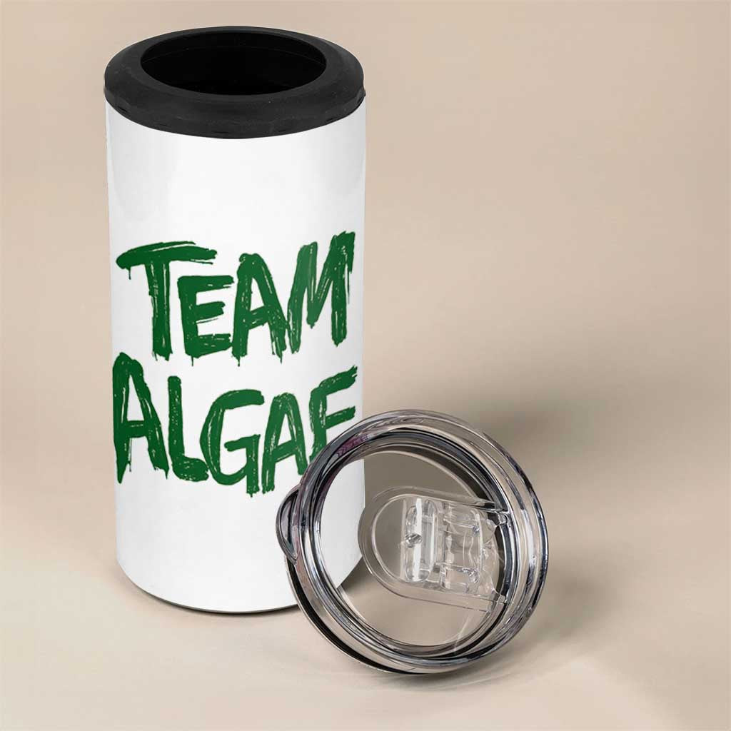 Team Algae Slime Dripping Style Graphic 4 in 1 Can Cooler Tumbler Viral Lincoln Memorial Reflecting Pool Swamp Meme