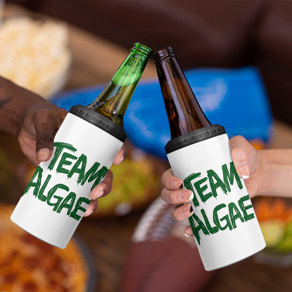 Team Algae Slime Dripping Style Graphic 4 in 1 Can Cooler Tumbler Viral Lincoln Memorial Reflecting Pool Swamp Meme