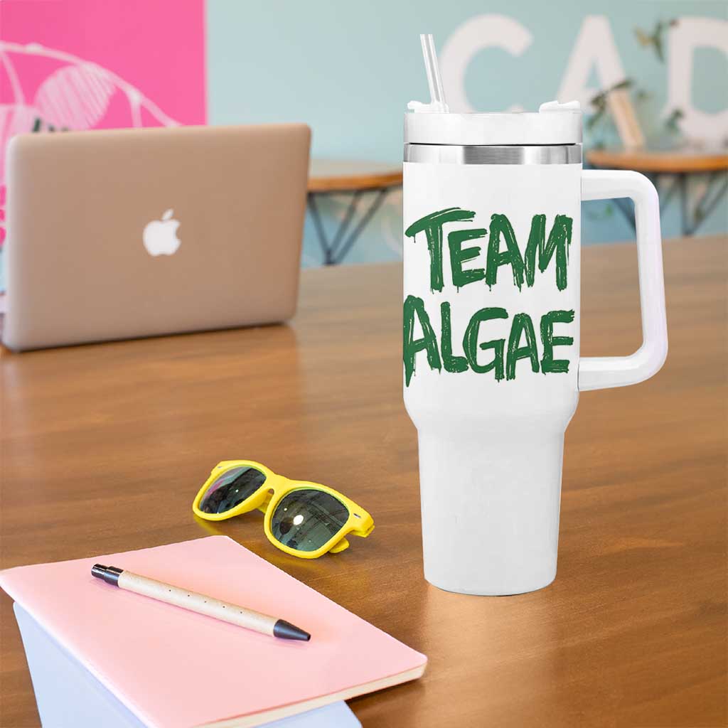 Team Algae Slime Dripping Style Graphic Tumbler With Handle Viral Lincoln Memorial Reflecting Pool Swamp Meme