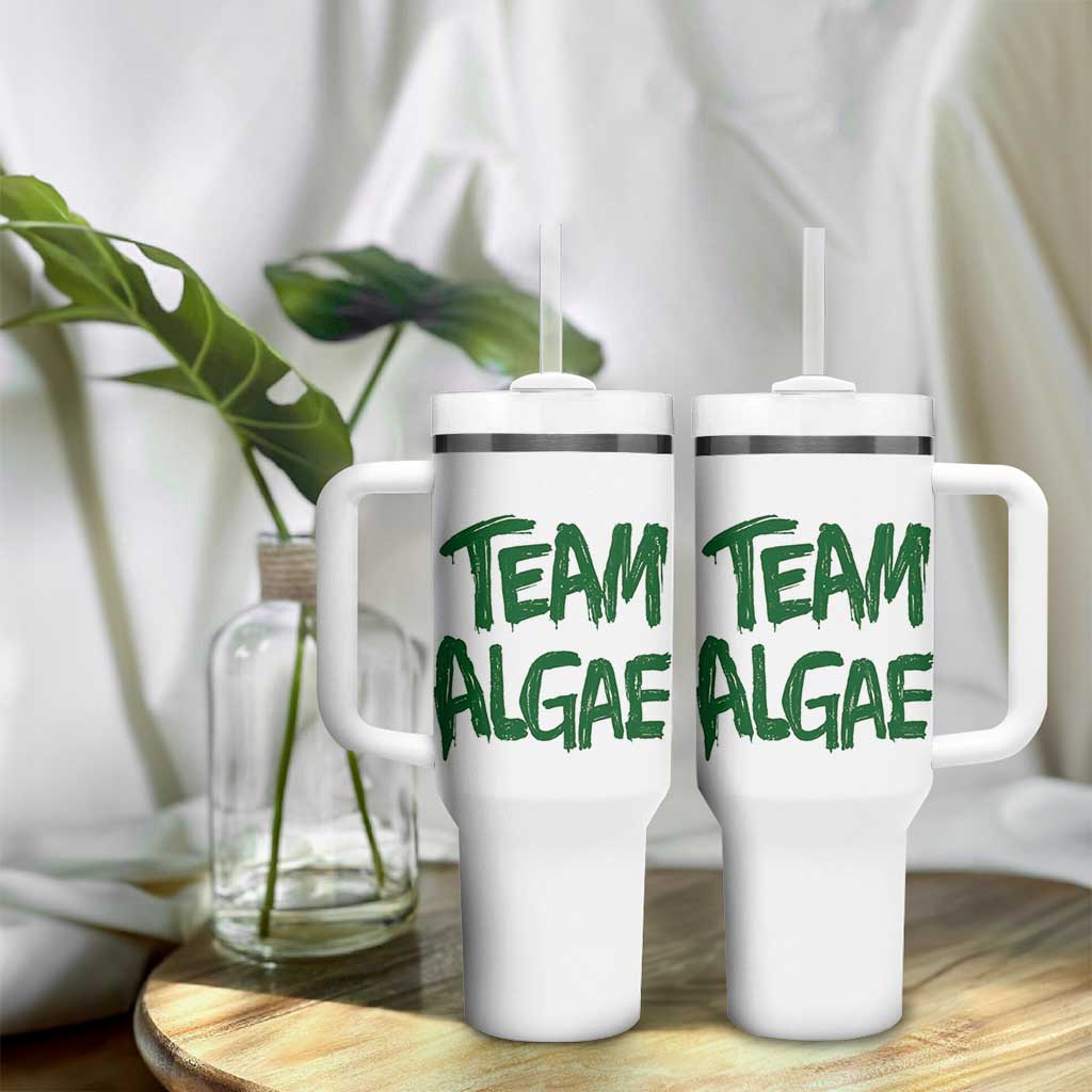 Team Algae Slime Dripping Style Graphic Tumbler With Handle Viral Lincoln Memorial Reflecting Pool Swamp Meme