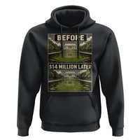 Before and 14 Million Dollars Later Lincoln Memorial Reflecting Pool Meme Hoodie Funny Government Spending Satire