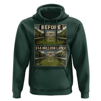 Before and 14 Million Dollars Later Lincoln Memorial Reflecting Pool Meme Hoodie Funny Government Spending Satire