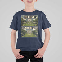 Before and 14 Million Dollars Later Lincoln Memorial Reflecting Pool Meme T Shirt For Kid Funny Government Spending Satire
