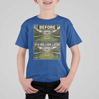 Before and 14 Million Dollars Later Lincoln Memorial Reflecting Pool Meme T Shirt For Kid Funny Government Spending Satire