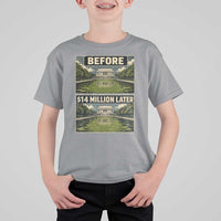 Before and 14 Million Dollars Later Lincoln Memorial Reflecting Pool Meme T Shirt For Kid Funny Government Spending Satire