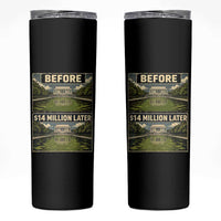 Before and 14 Million Dollars Later Lincoln Memorial Reflecting Pool Meme Skinny Tumbler Funny Government Spending Satire