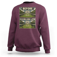 Before and 14 Million Dollars Later Lincoln Memorial Reflecting Pool Meme Sweatshirt Funny Government Spending Satire