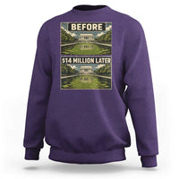 Before and 14 Million Dollars Later Lincoln Memorial Reflecting Pool Meme Sweatshirt Funny Government Spending Satire