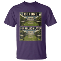 Before and 14 Million Dollars Later Lincoln Memorial Reflecting Pool Meme T Shirt Funny Government Spending Satire