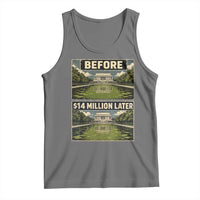Before and 14 Million Dollars Later Lincoln Memorial Reflecting Pool Meme Tank Top Funny Government Spending Satire
