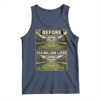 Before and 14 Million Dollars Later Lincoln Memorial Reflecting Pool Meme Tank Top Funny Government Spending Satire