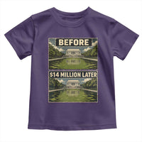 Before and 14 Million Dollars Later Lincoln Memorial Reflecting Pool Meme Toddler T Shirt Funny Government Spending Satire