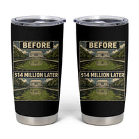 Before and 14 Million Dollars Later Lincoln Memorial Reflecting Pool Meme Tumbler Cup Funny Government Spending Satire
