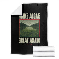 Make Algae Great Again Funny DC Slamp Slime Parody Throw Blanket Washington Monument Reflecting Pool Vintage Photo
