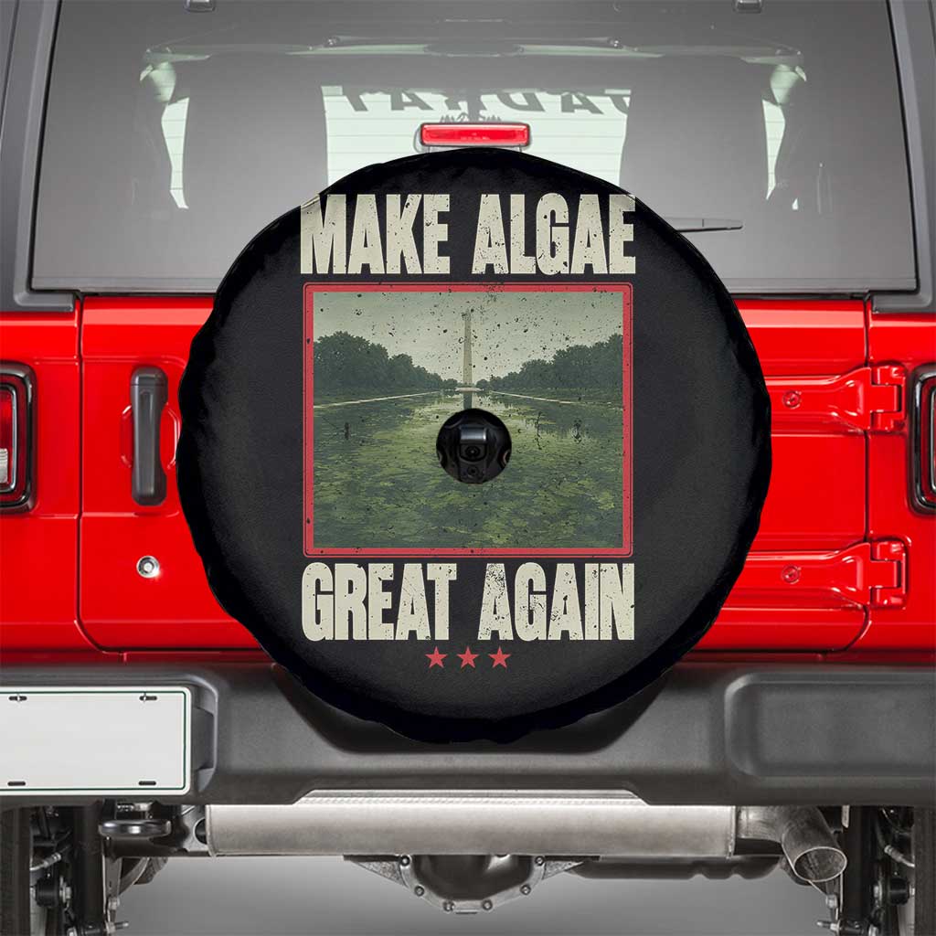 Make Algae Great Again Funny DC Slamp Slime Parody Spare Tire Cover Washington Monument Reflecting Pool Vintage Photo