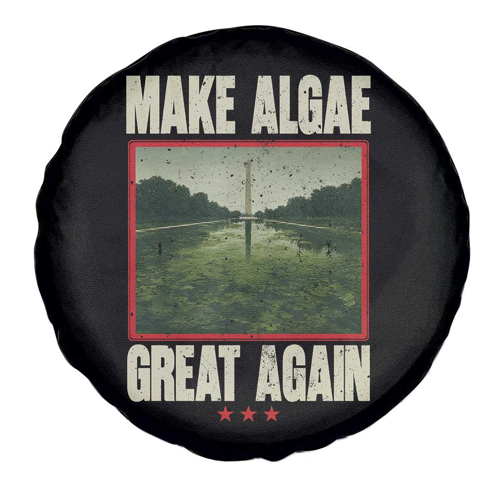 Make Algae Great Again Funny DC Slamp Slime Parody Spare Tire Cover Washington Monument Reflecting Pool Vintage Photo