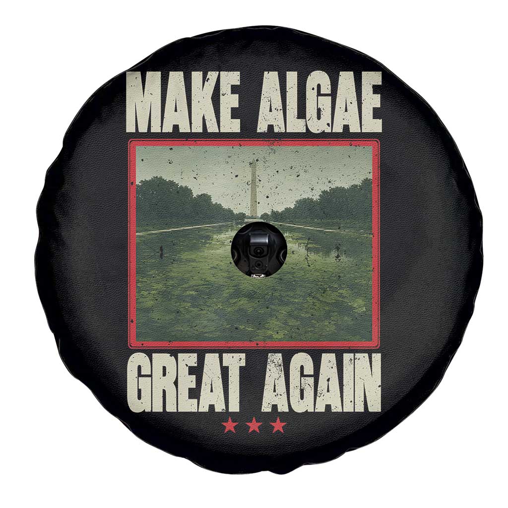 Make Algae Great Again Funny DC Slamp Slime Parody Spare Tire Cover Washington Monument Reflecting Pool Vintage Photo