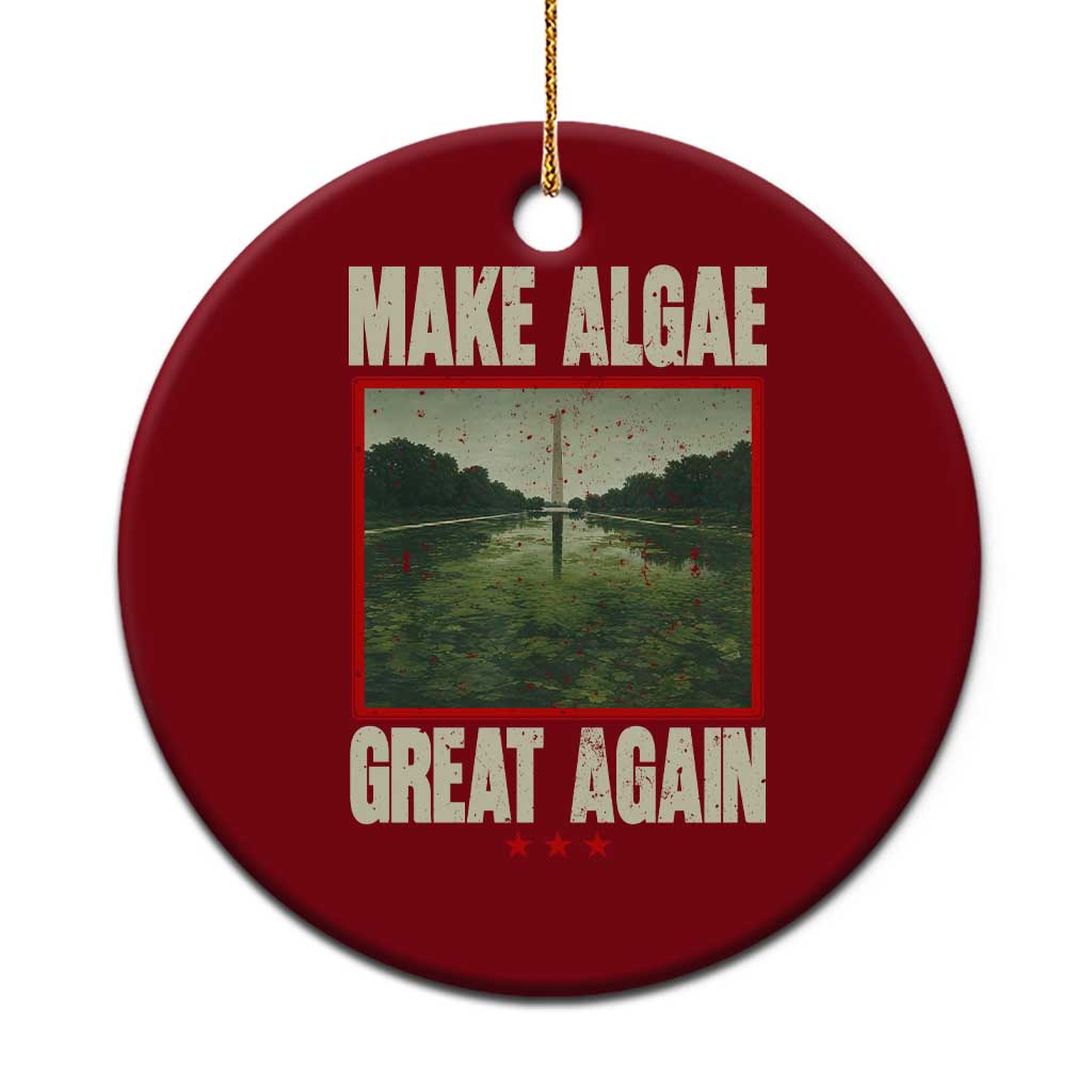 Make Algae Great Again Funny DC Slamp Slime Parody Ceramic Ornament Washington Monument Reflecting Pool Vintage Photo