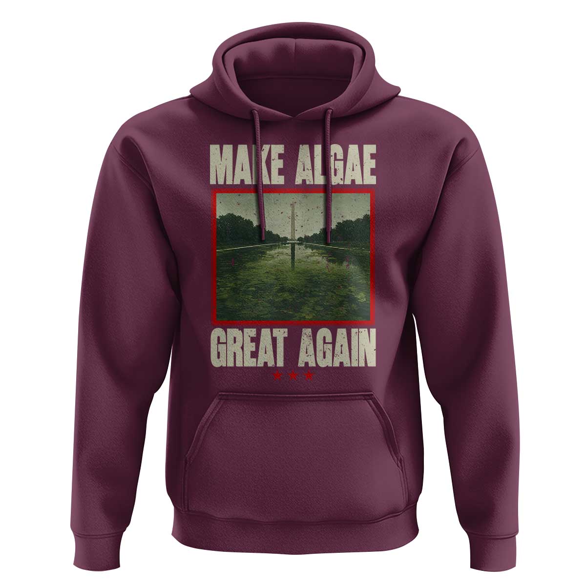 Make Algae Great Again Funny DC Slamp Slime Parody Hoodie Washington Monument Reflecting Pool Vintage Photo