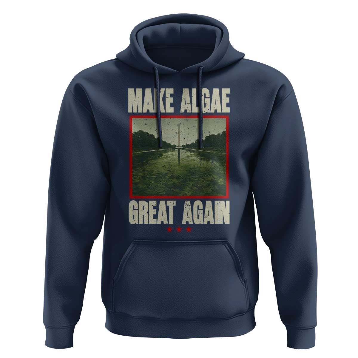 Make Algae Great Again Funny DC Slamp Slime Parody Hoodie Washington Monument Reflecting Pool Vintage Photo