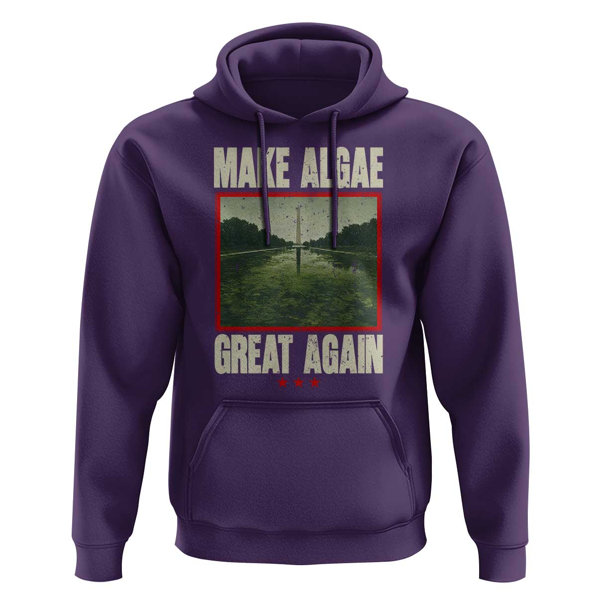 Make Algae Great Again Funny DC Slamp Slime Parody Hoodie Washington Monument Reflecting Pool Vintage Photo