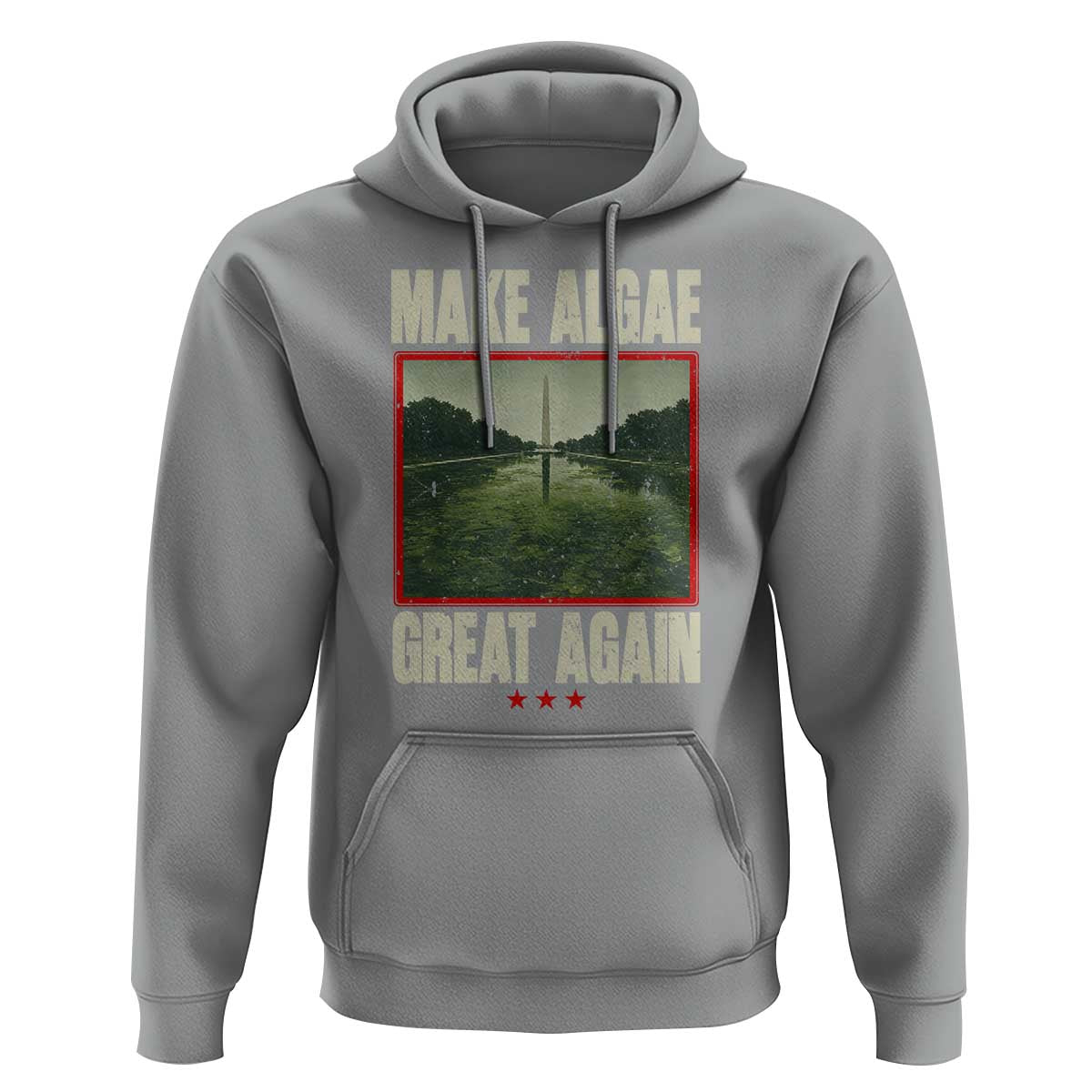 Make Algae Great Again Funny DC Slamp Slime Parody Hoodie Washington Monument Reflecting Pool Vintage Photo
