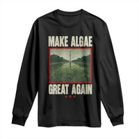 Make Algae Great Again Funny DC Slamp Slime Parody Long Sleeve Shirt Washington Monument Reflecting Pool Vintage Photo