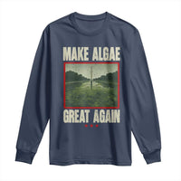 Make Algae Great Again Funny DC Slamp Slime Parody Long Sleeve Shirt Washington Monument Reflecting Pool Vintage Photo