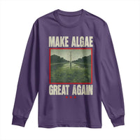 Make Algae Great Again Funny DC Slamp Slime Parody Long Sleeve Shirt Washington Monument Reflecting Pool Vintage Photo
