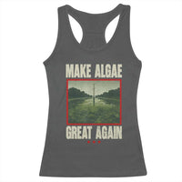 Make Algae Great Again Funny DC Slamp Slime Parody Racerback Tank Top Washington Monument Reflecting Pool Vintage Photo
