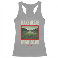 Make Algae Great Again Funny DC Slamp Slime Parody Racerback Tank Top Washington Monument Reflecting Pool Vintage Photo