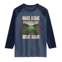 Make Algae Great Again Funny DC Slamp Slime Parody Raglan Shirt Washington Monument Reflecting Pool Vintage Photo
