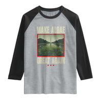 Make Algae Great Again Funny DC Slamp Slime Parody Raglan Shirt Washington Monument Reflecting Pool Vintage Photo