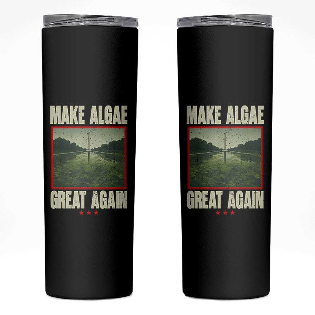 Make Algae Great Again Funny DC Slamp Slime Parody Skinny Tumbler Washington Monument Reflecting Pool Vintage Photo