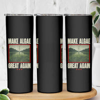 Make Algae Great Again Funny DC Slamp Slime Parody Skinny Tumbler Washington Monument Reflecting Pool Vintage Photo