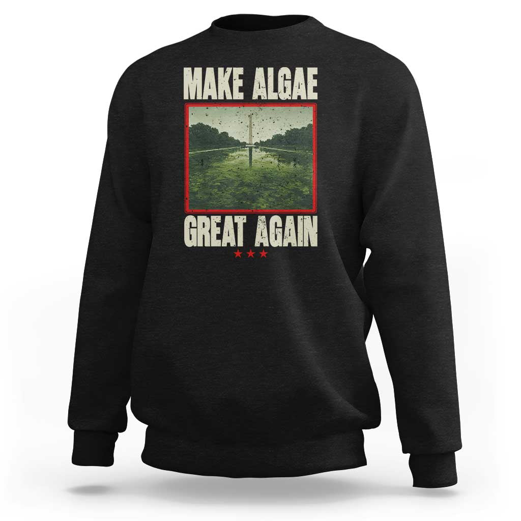 Make Algae Great Again Funny DC Slamp Slime Parody Sweatshirt Washington Monument Reflecting Pool Vintage Photo