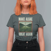 Make Algae Great Again Funny DC Slamp Slime Parody T Shirt For Women Washington Monument Reflecting Pool Vintage Photo