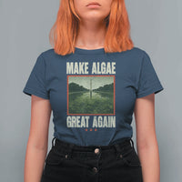 Make Algae Great Again Funny DC Slamp Slime Parody T Shirt For Women Washington Monument Reflecting Pool Vintage Photo